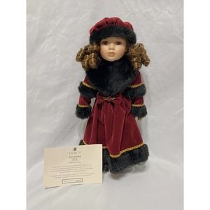 Vintage 2000 Alexandra PS Design 15” Porcelain Doll Brown Eyes & Curls